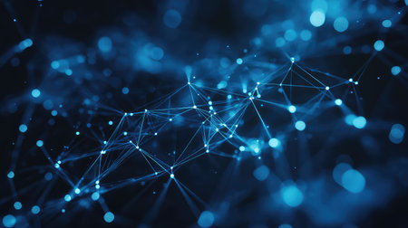 Digital network connecting points forming abstract technology background