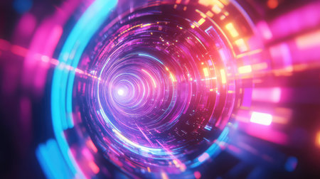 Cyber tunnel representing digital data streaming network