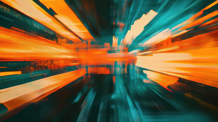 Abstract orange teal speed light explosion background