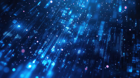 Digital data flowing through a futuristic computer networkの写真素材