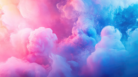 Vibrant pink and blue smoke creating an abstract background