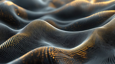 Digital technology background showing glowing network waves