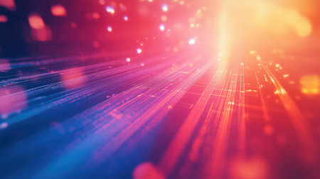 Digital data streaking across abstract technology background
