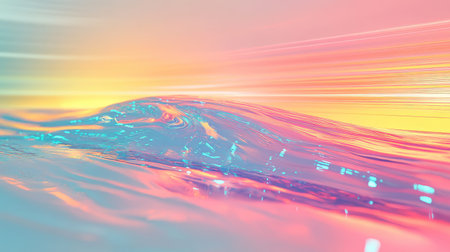 Abstract liquid wave moving with vibrant digital light