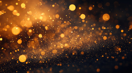 Golden bokeh lights creating festive shimmering background