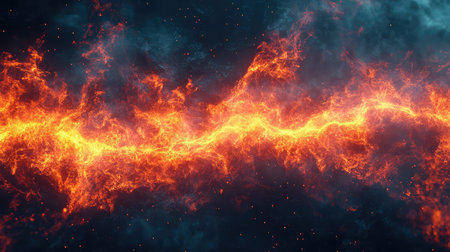 Glowing plasma energy wave moving through abstract dark space
