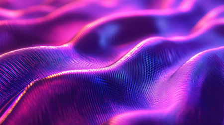 Abstract wavy lines creating vibrant neon light pattern