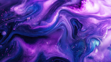 Abstract flowing purple liquid mixing vibrant colors