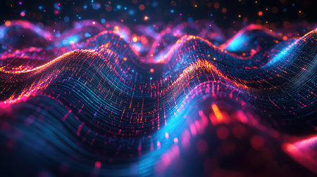 Futuristic digital data flowing global network technology