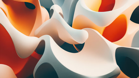 Abstract 3d flowing organic shapes creating modern design background