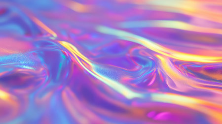 Holographic liquid wave creating vibrant abstract background