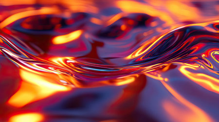 Abstract iridescent fluid creating vibrant dynamic reflections