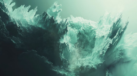 Abstract fractal structure forming sharp ice peaks