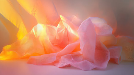 Abstract soft fabric creating a colourful glowing background