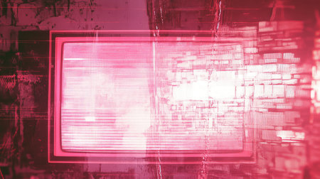 Retro television screen displaying static and digital glitch effects