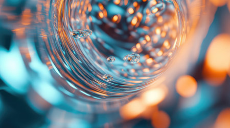 Clear liquid drops flowing through a transparent tube