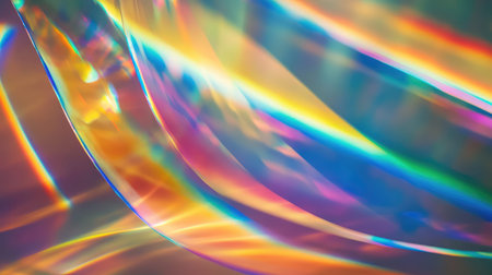 Iridescent light reflections creating vibrant abstract patterns