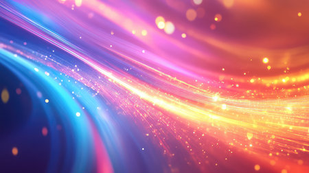 Dynamic abstract light streams creating a vibrant data flow