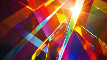 Vibrant light spectrum creating abstract color dispersion backgroundの写真素材