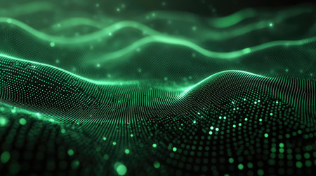 Abstract digital wave pattern visualizing data technology conceptの写真素材