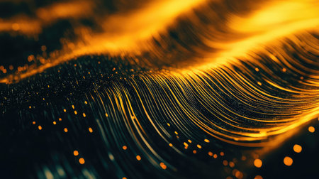 Abstract data stream connecting global technology lines