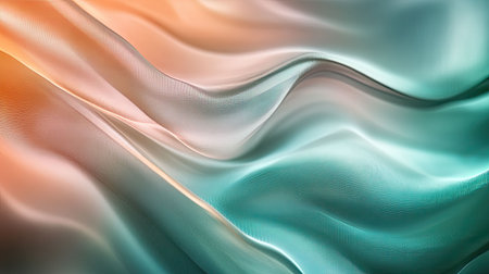 Flowing silk fabric waves creating gradient background