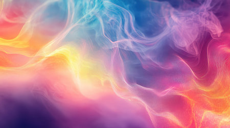 Abstract flowing colorful smoke particles background motionの写真素材