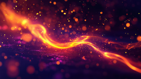 Abstract glowing lines creating energetic data flow