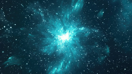 Abstract space expanding with bright glowing center