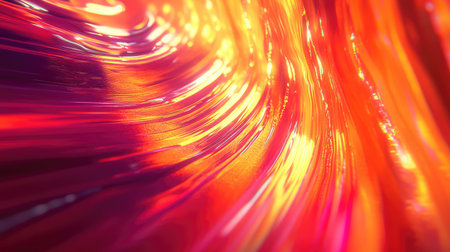 Abstract flowing liquid surface creating glowing warm waves