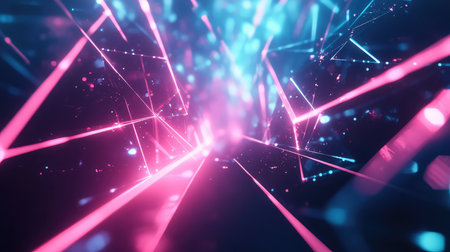 Digital network connecting data streams forming abstract background