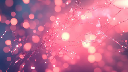 Neural network connections with glowing data pointsの写真素材