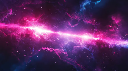 Cosmic nebula forming energy stream in deep space