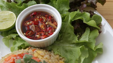 Thai fried rice set.の写真素材