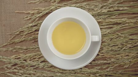 Rice tea in white cup.の写真素材
