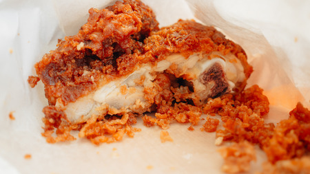 Left over Thai fried chicken.の写真素材