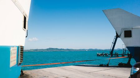 Island view from the ferry.の写真素材