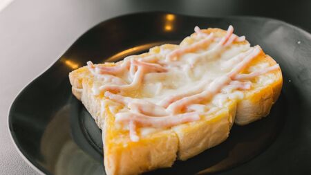 Sandwich with cheese and ham.の写真素材