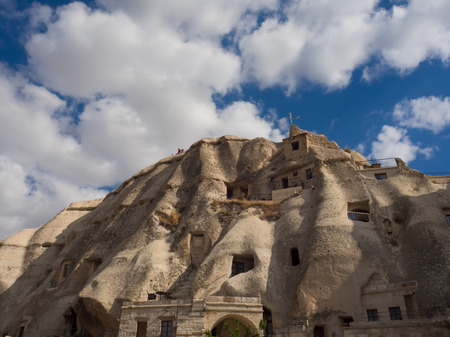 GOREME, NEVSEHIR, TURKEY - SEPTEMBER 16 2016: Cappadocia historical region of Turkey. Located among the "fairy chimney" rock formations. Popular tourist town.のeditorial素材