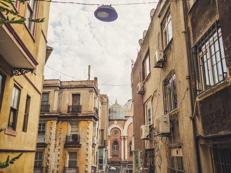 ISTANBUL, TURKEYâ SEPTEMBER 10-13 2016: Old town in Beyoglu of Istanbul.のeditorial素材