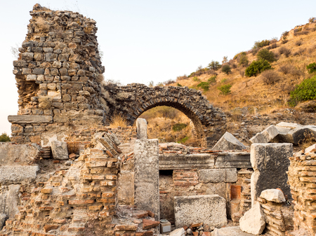 SELCUK, IZMIR, TURKEY - SEPTEMBER 13 2016: Ephesus was an ancient Greek city on the coast of Ionia. UNESCO World Heritage Site.のeditorial素材