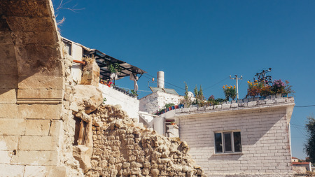 Ortahisar, Cappadocia, Turkey - September 16 2016: The famouse old town of stone and mountain city in Cappadocia.のeditorial素材