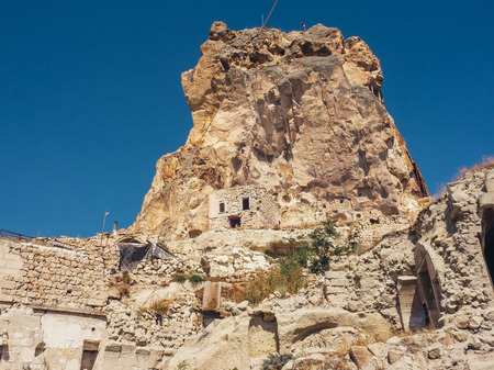 Ortahisar, Nevsehir, Turkey, September 16, 2016: Ortahisar castle the mountain rock ancient castle in Ortahisar town.のeditorial素材