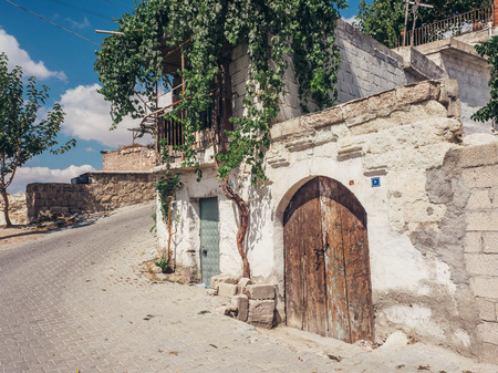 Ortahisar, Nevsehir, Turkey - September 16, 2016: Lime stone town of Ortahisar village.のeditorial素材