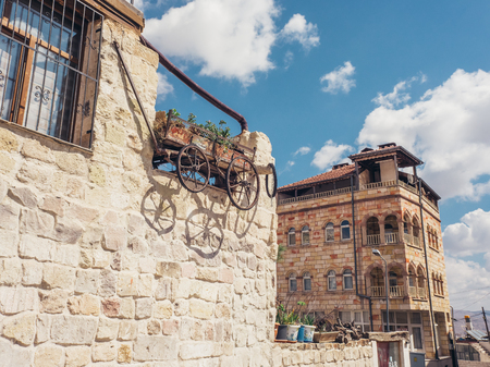 Ortahisar, Nevsehir, Turkey - September 16, 2016: Lime stone town of Ortahisar village.のeditorial素材
