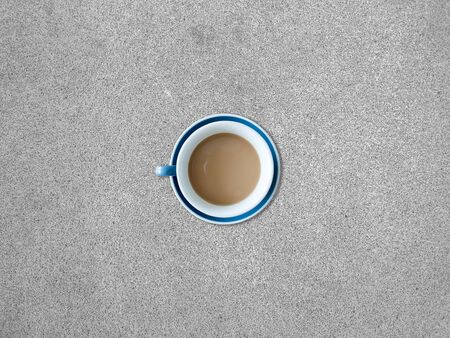 Top view of a cup of coffee on table.の写真素材
