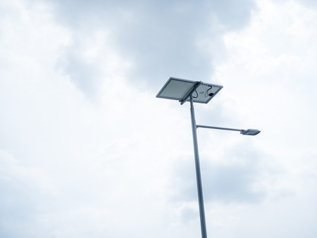Solar Power LED Street Lighting on cloudy sky.の写真素材