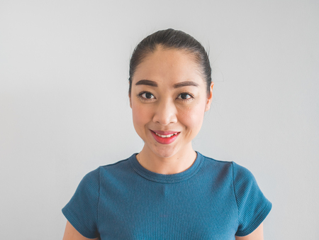 Happy Asian woman with smile and laugh face.の写真素材