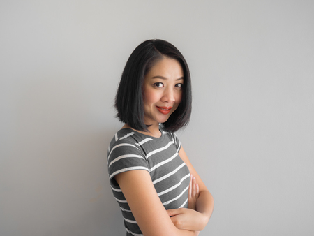 Portrait of smile and happy Asian woman.の写真素材