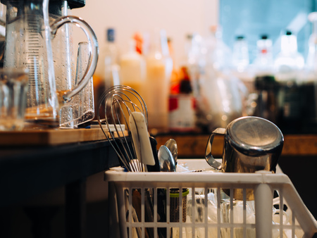 Accessorries and equipments to decorate the coffee shop.の写真素材